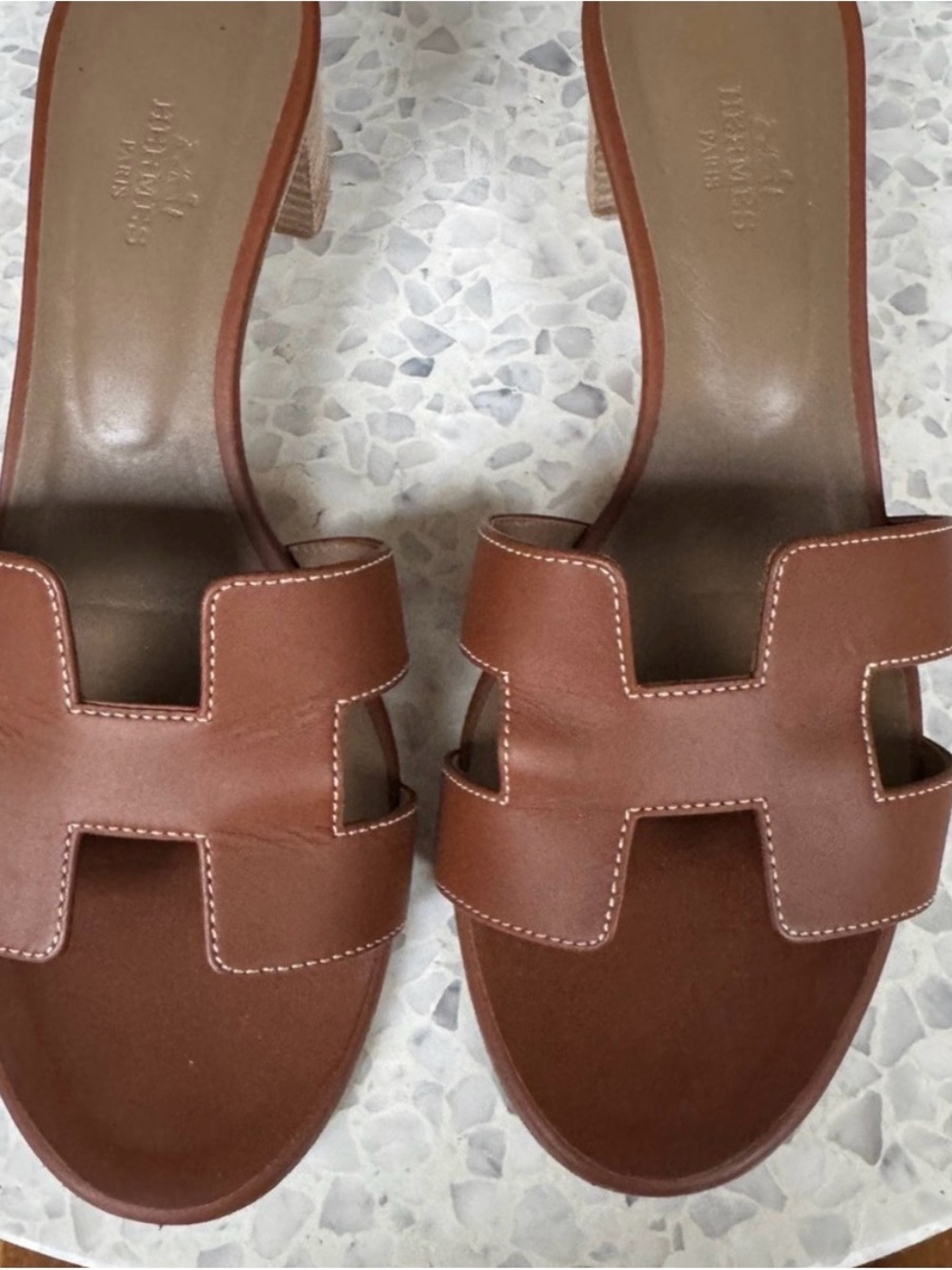 Hermes Brown oasis sandals 38.5